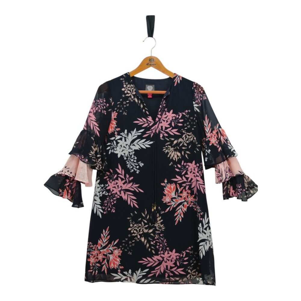 Vince Camuto Floral Ruffle‎ Tiered Bell Sleeve Sundress Size 6